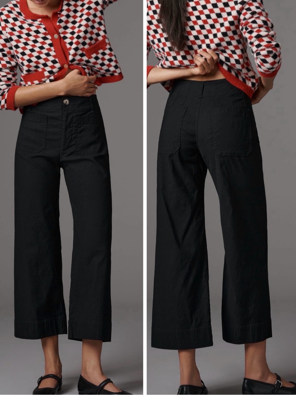 Anthropologie Maeve The Colette Magic Fabric Crop Wide-Leg Pants, Size 27